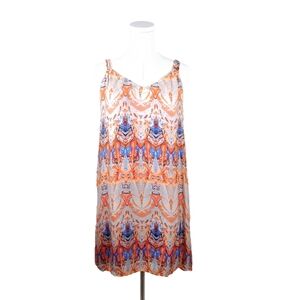 Tangerine NYC Geometric Print Mini Dress Sleeveless Size M Pockets Multicolor